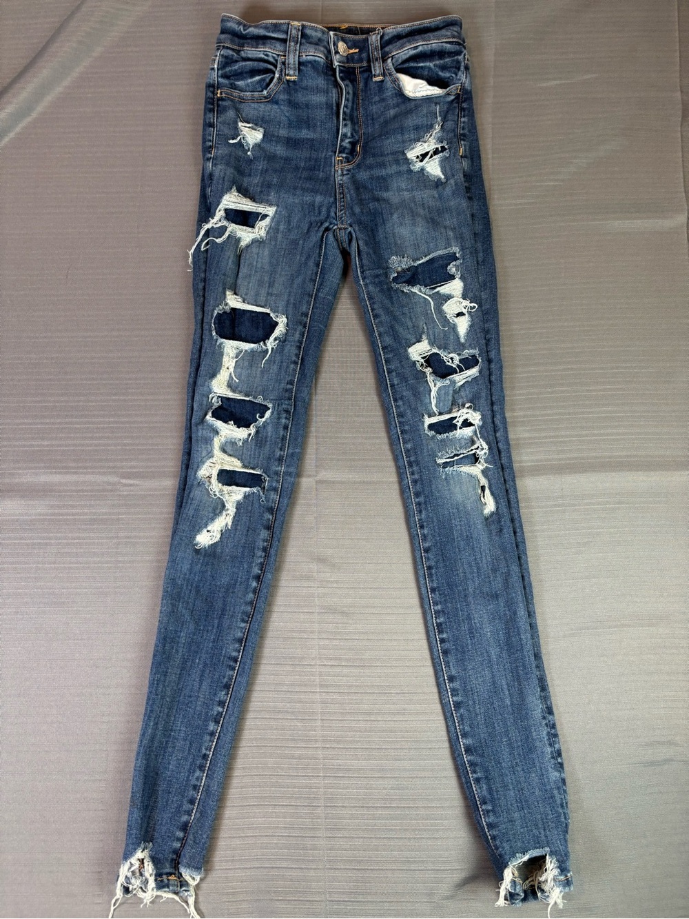 American Eagle Super Hi-Rise Jegging Distressed Skinny Jeans Women’s Size 0